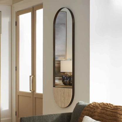 Travertine Oval Mirror