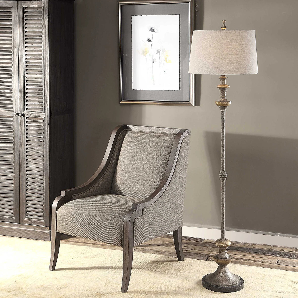 Silver Bronze Floor Lamp