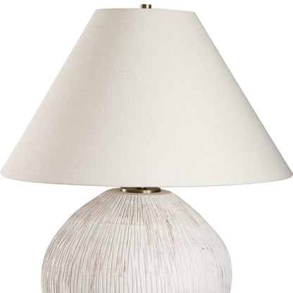 Aged White Table Lamp