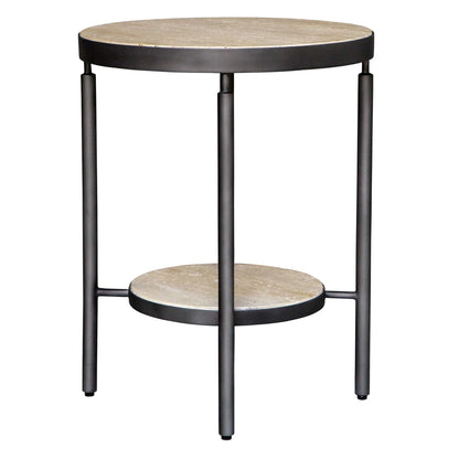 Travertine Side Table