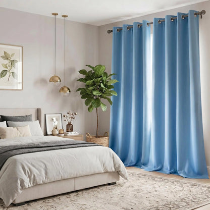 Luxurious 2-Panel Grommet Blackout Curtains - 52"x84" Thermal Insulated Drapes for Ultimate Light Control and Noise Reduction - Perfect for Your Bedroom and Living Room!