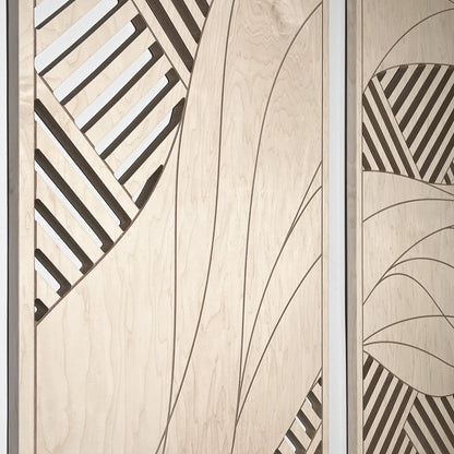 Flowing Waves Wood Wall Art Set – 44" x 22" Modern Minimalist Panels for Nature-Inspired Elegance