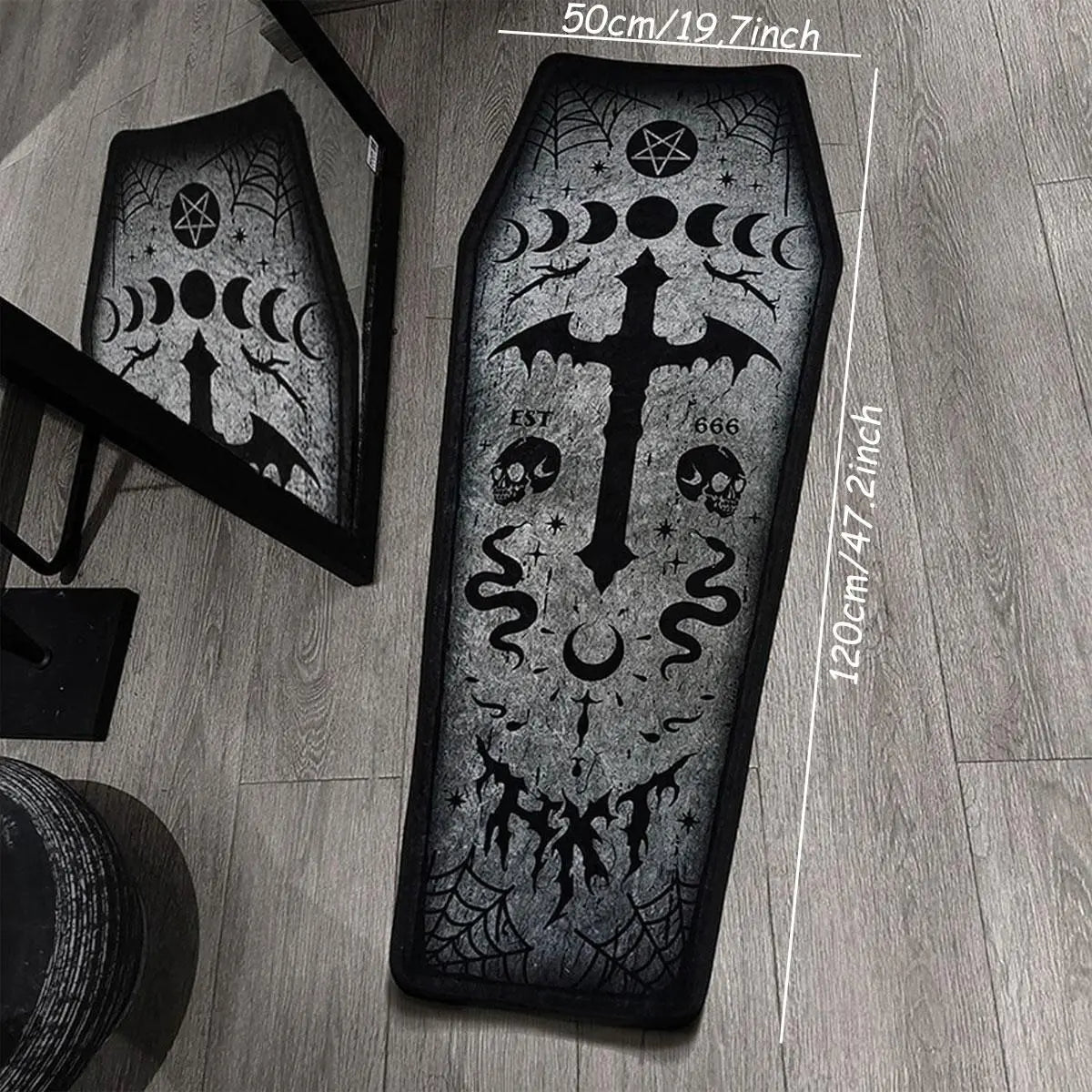 Gothic Skull Cross Pattern Floor Mat