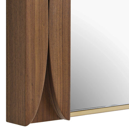 Mid-Century Wood Mirror