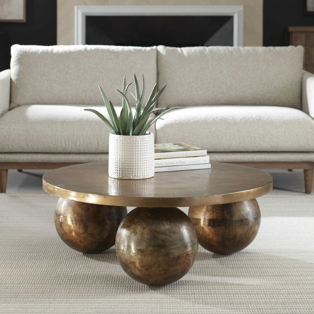 Antique Brass Coffee Table