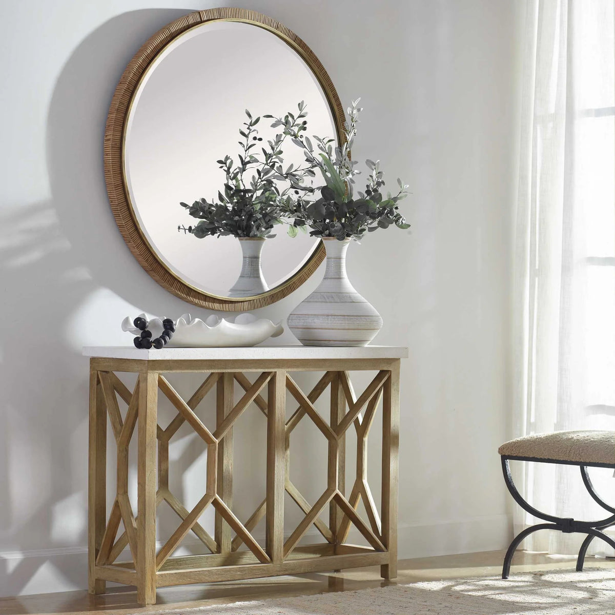 Ivory Stone Console Table