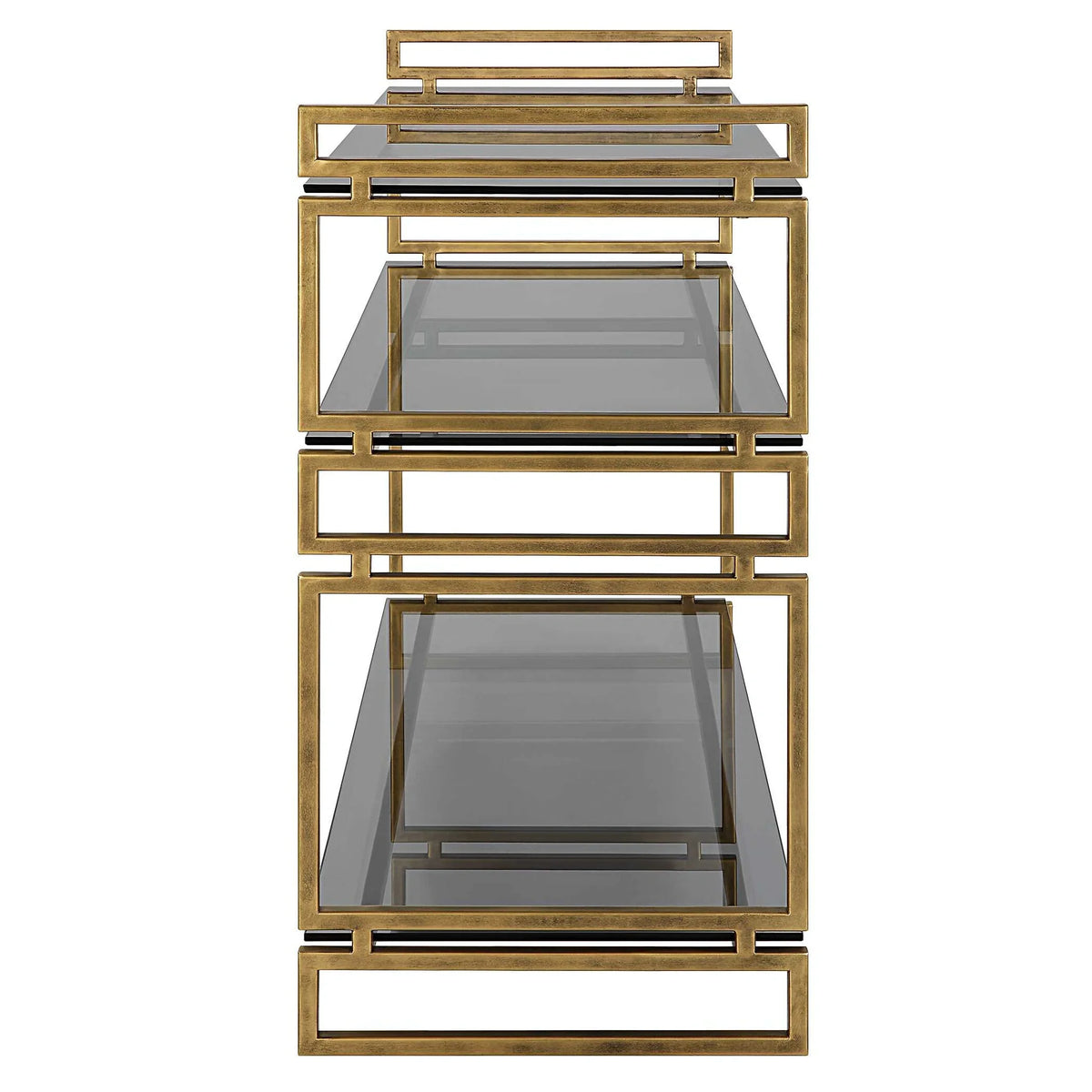 Gray Glass Console Table
