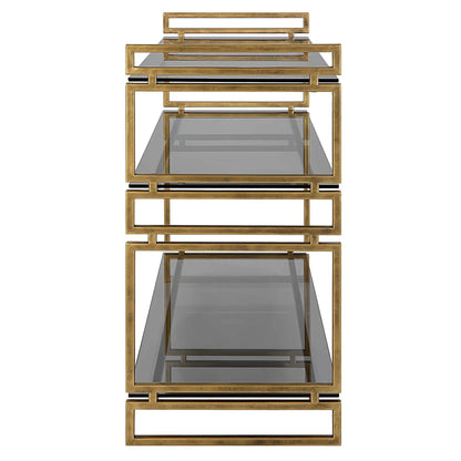 Gray Glass Console Table