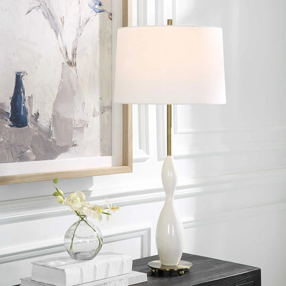 Glossy White Table Lamp