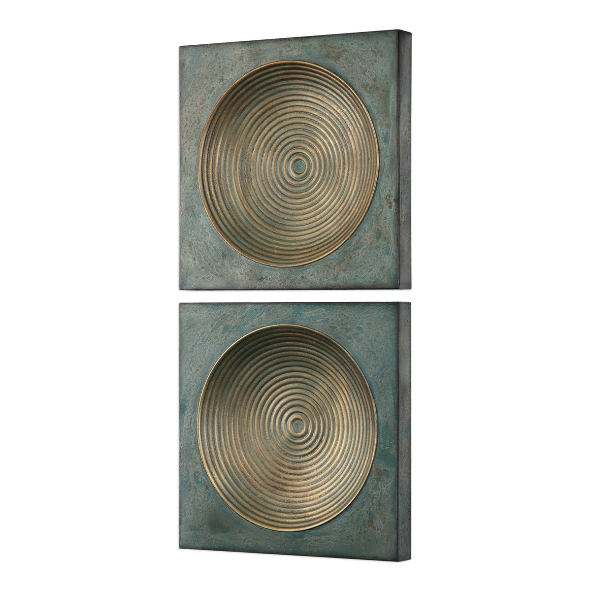 Antique Gold Squares Set of 2