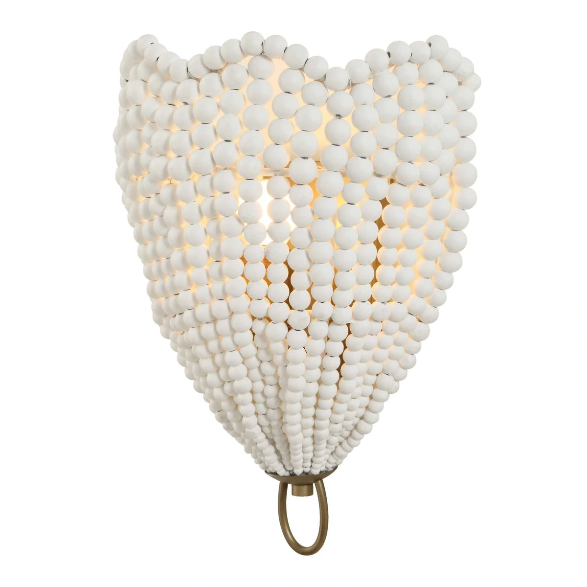 1 Light White Beaded Sconce