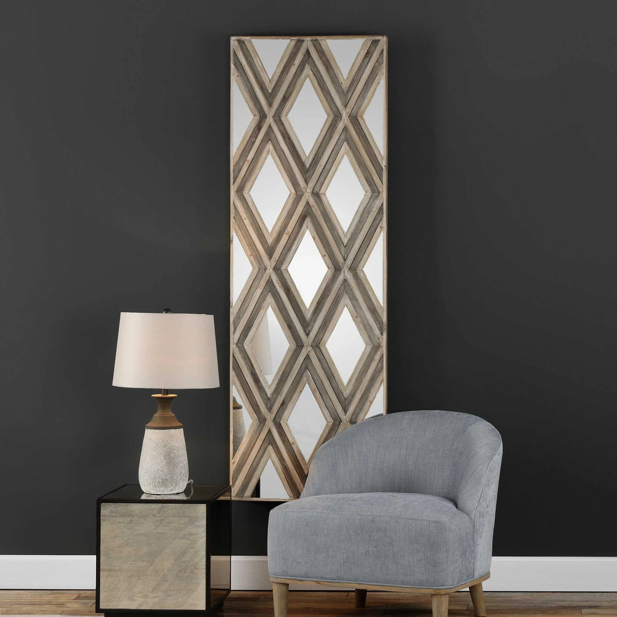 Geometric Argyle Pattern Wall Mirror