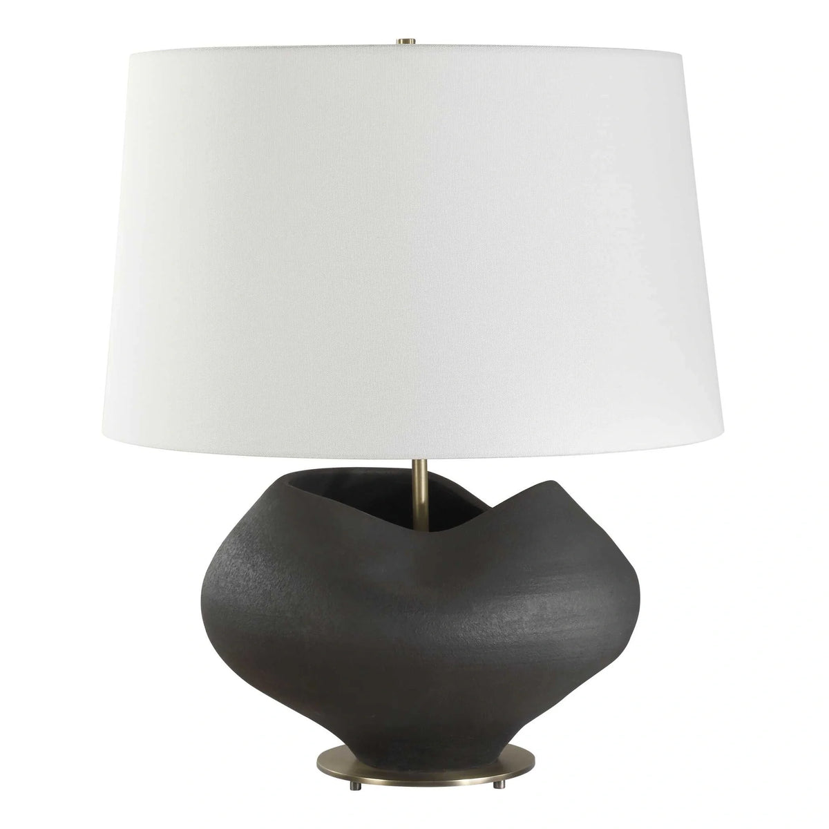 Aged Black Porcelain Table Lamp