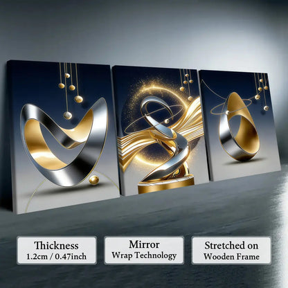 Elevate Your Space with Our 3-Piece Wooden-Frame Canvas Print Set – Stunning Geometric Pattern for Modern Home Decor!