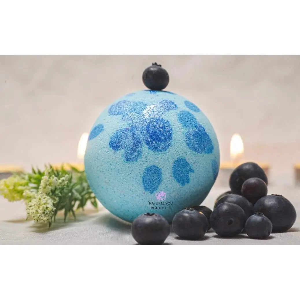 All-Natural Blueberry Bath Bomb