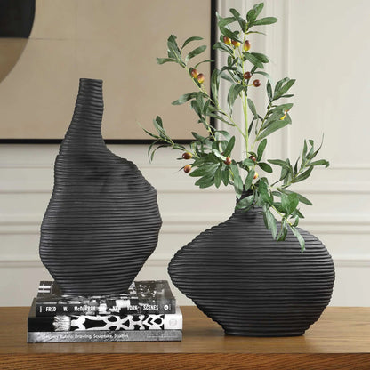 Stacked Ceramic Vases, Set of 2