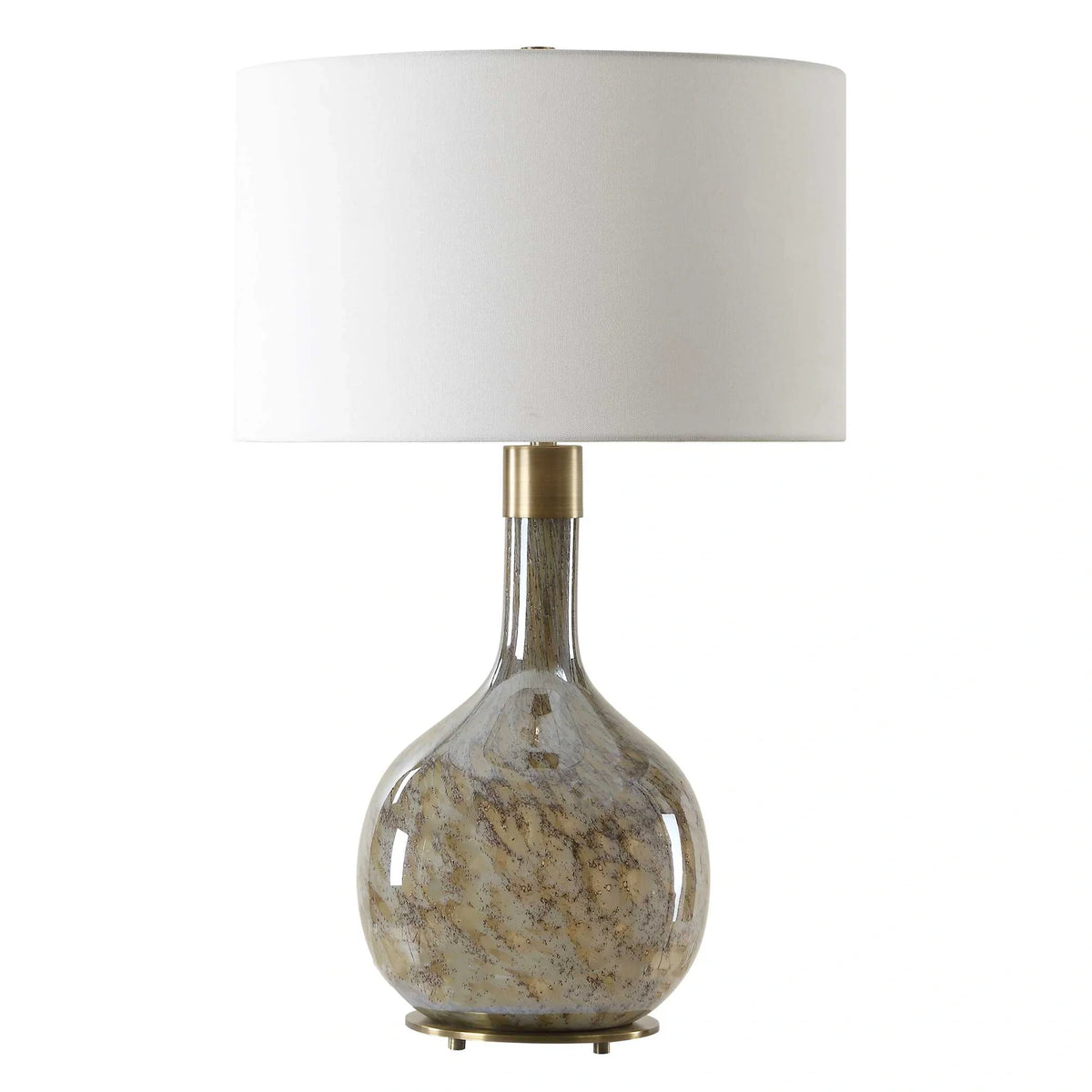 Brown Seeded Glass Table Lamp