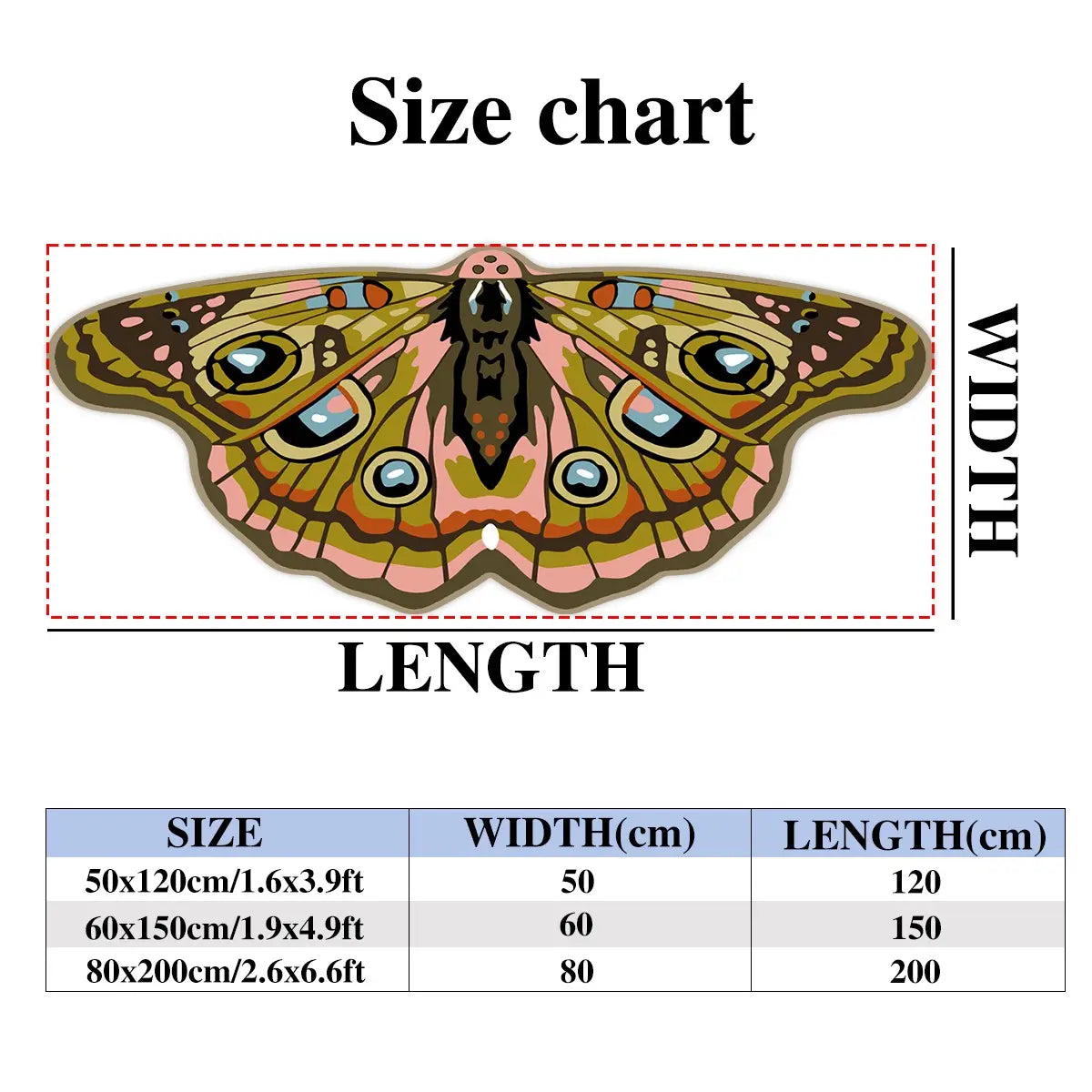 Irregular Shape Butterfly Moth Pattern Bedside Rug - Soft Velvet Carpet for Bohemian Style Home Decor