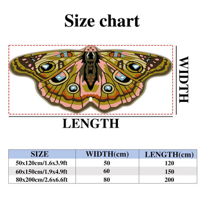 Irregular Shape Butterfly Moth Pattern Bedside Rug - Soft Velvet Carpet for Bohemian Style Home Decor