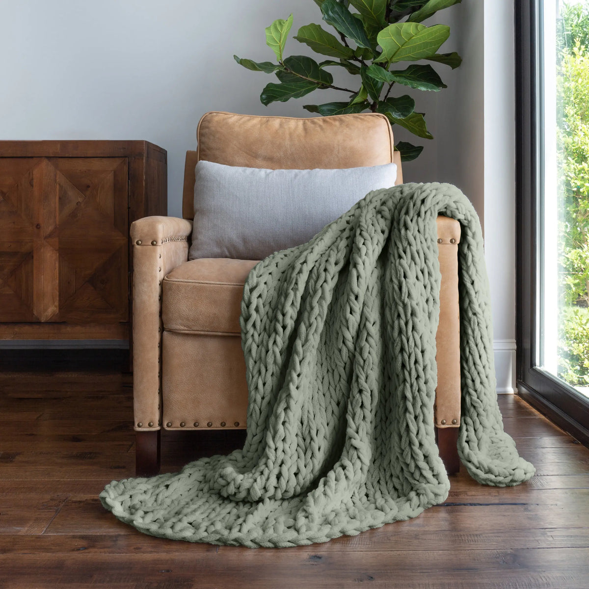 Chunky Knit Throw Blanket