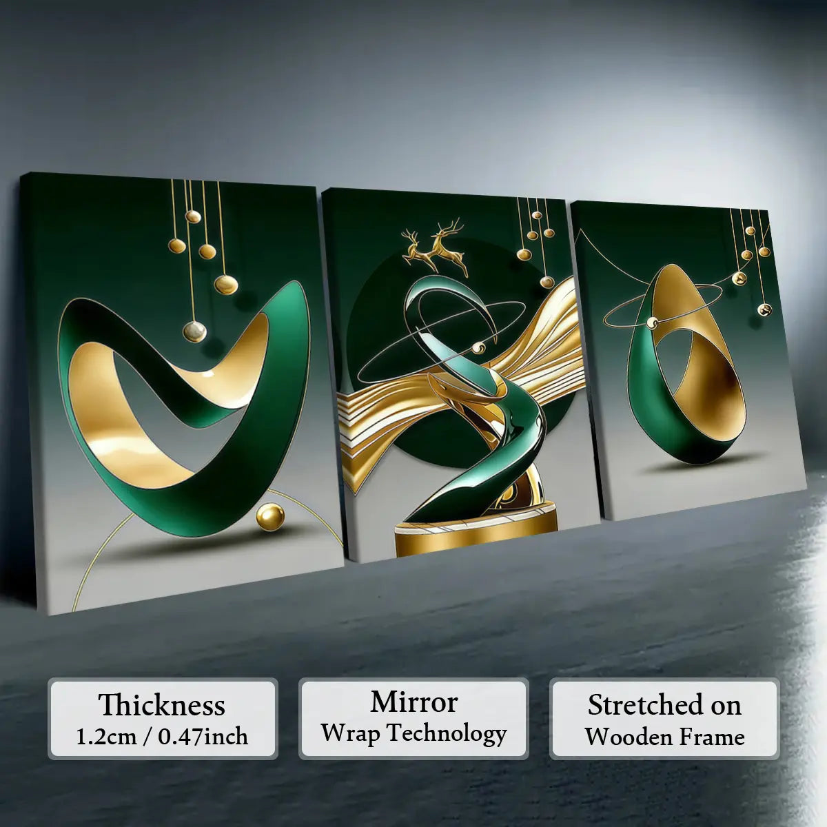 Elevate Your Space with Our 3-Piece Wooden-Frame Canvas Print Set – Stunning Geometric Pattern for Modern Home Decor!