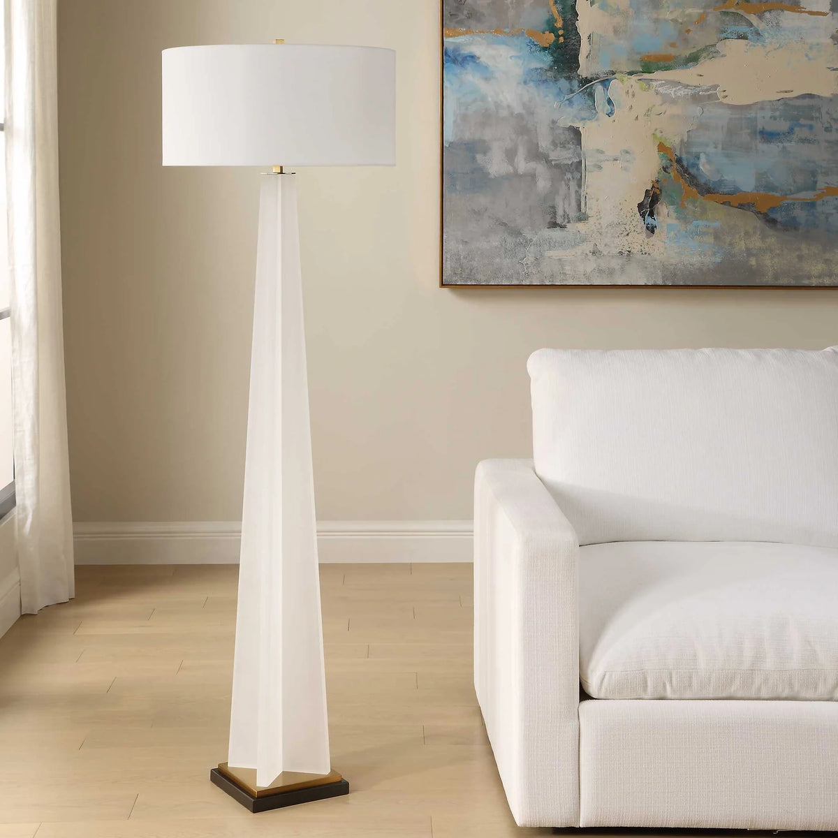 Frosted White Acrylic Floor Lamp