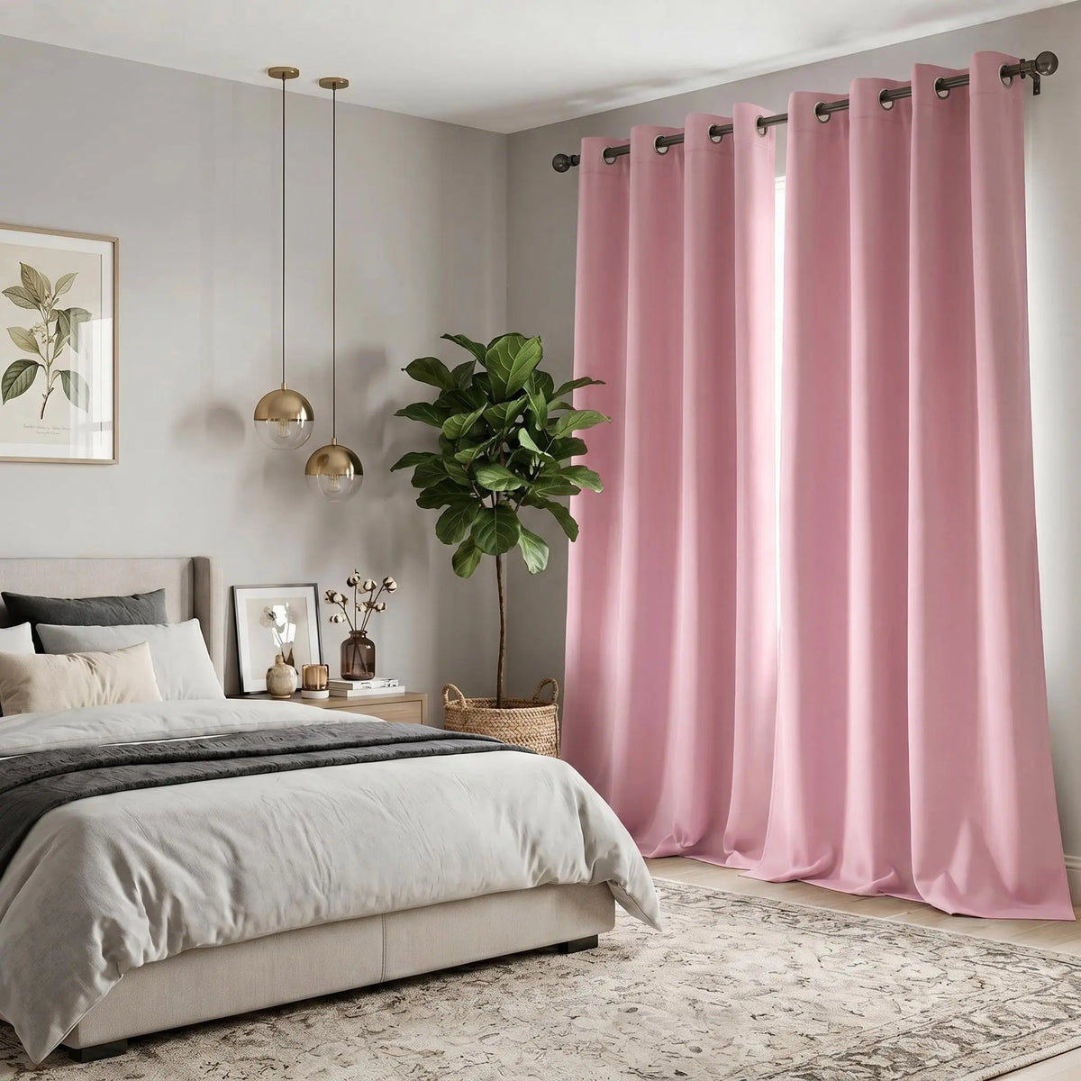 Luxurious 2-Panel 52"x84" Grommet Blackout Curtains - Thermal Insulated, Noise Reducing Drapes for Ultimate Comfort in Your Bedroom or Living Room