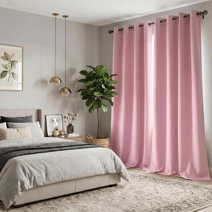 Luxurious 2-Panel 52"x84" Grommet Blackout Curtains - Thermal Insulated, Noise Reducing Drapes for Ultimate Comfort in Your Bedroom or Living Room