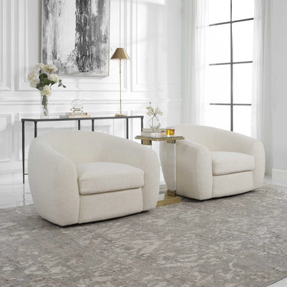 Art Deco White Swivel Chair