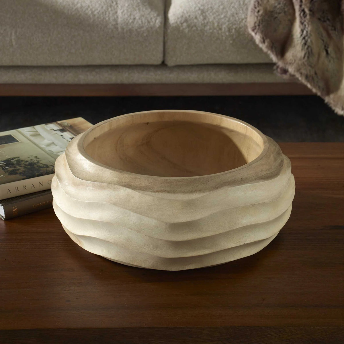 Bleached Wood Bowl