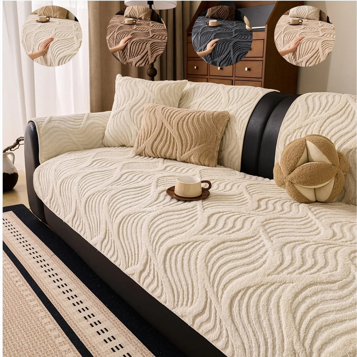 Bohemian Style Plush Sofa Cushion Cover, Soft Winter & Autumn Decorative Throw Pillow Case, Home Furniture Accessory, Home Textile