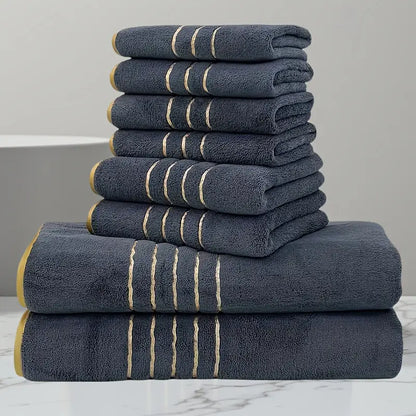 Indulge in Luxury: 8-Piece Premium Bathroom Towel Set - 2 Bath Towels, 2 Hand Towels, 4 Washcloths for Ultimate Softness and Absorbency