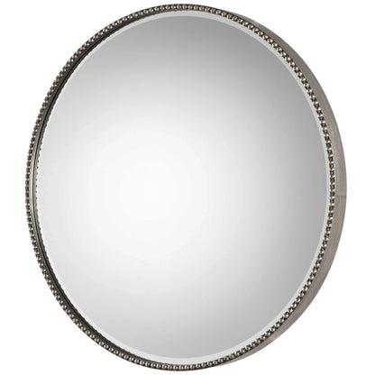 Beaded Round Mirror