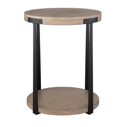 Round Coffee Oak Side Table