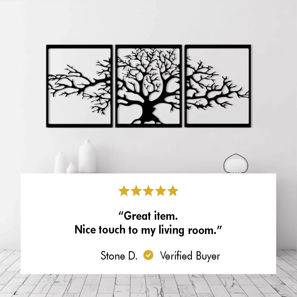 Tree of Life 3-Panel Metal Wall Art