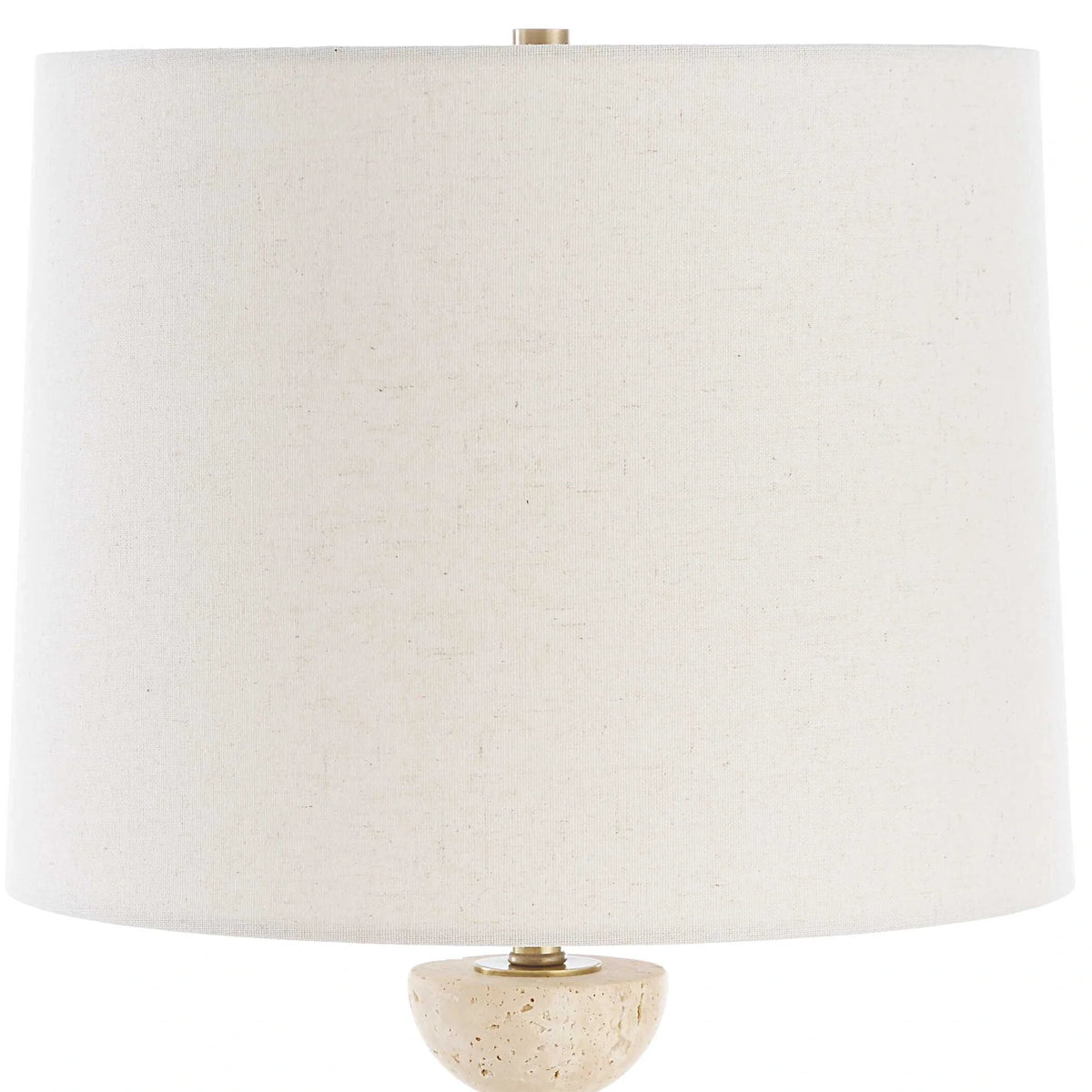 Brass Travertine Buffet Lamp
