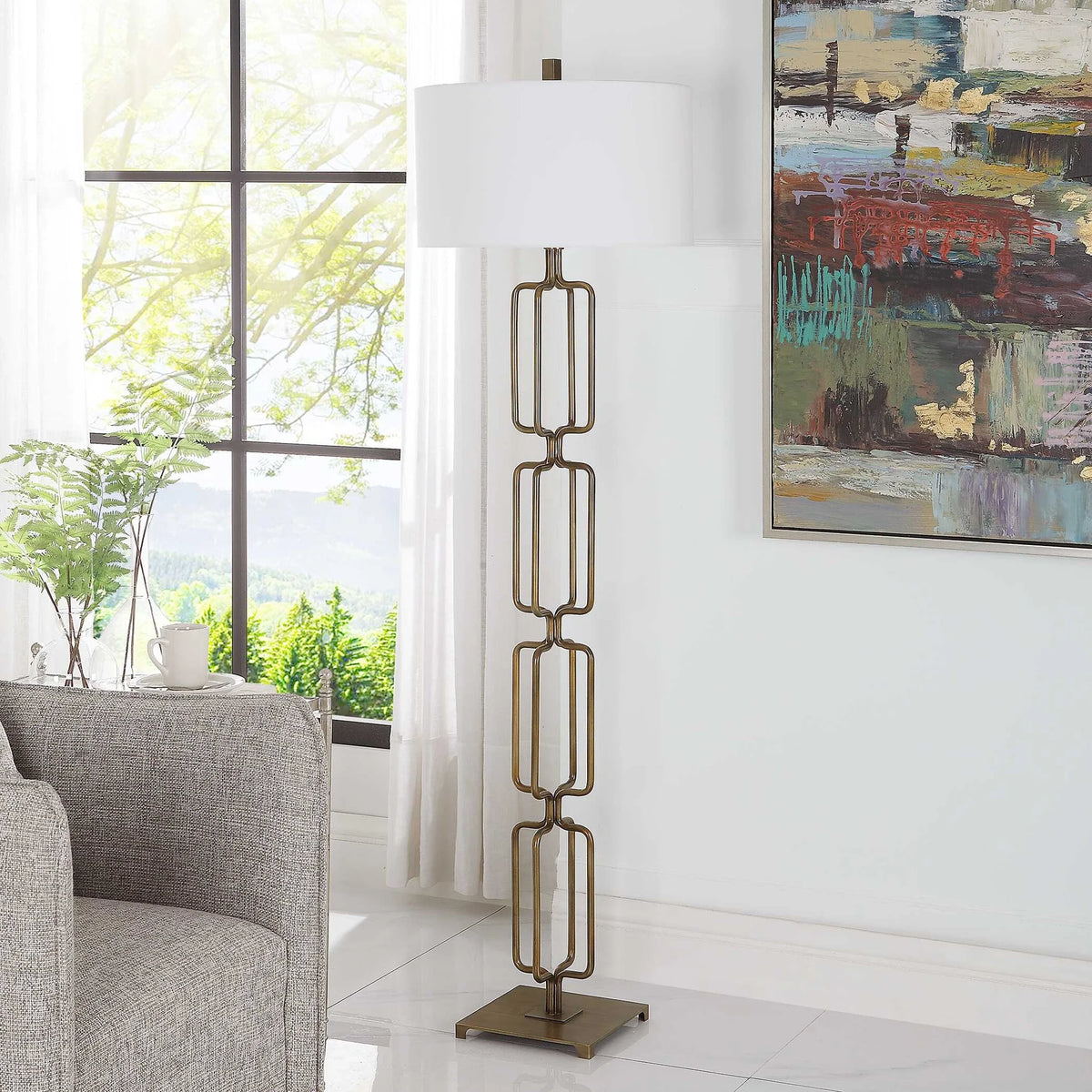 Brushed Gold Floor Lamp