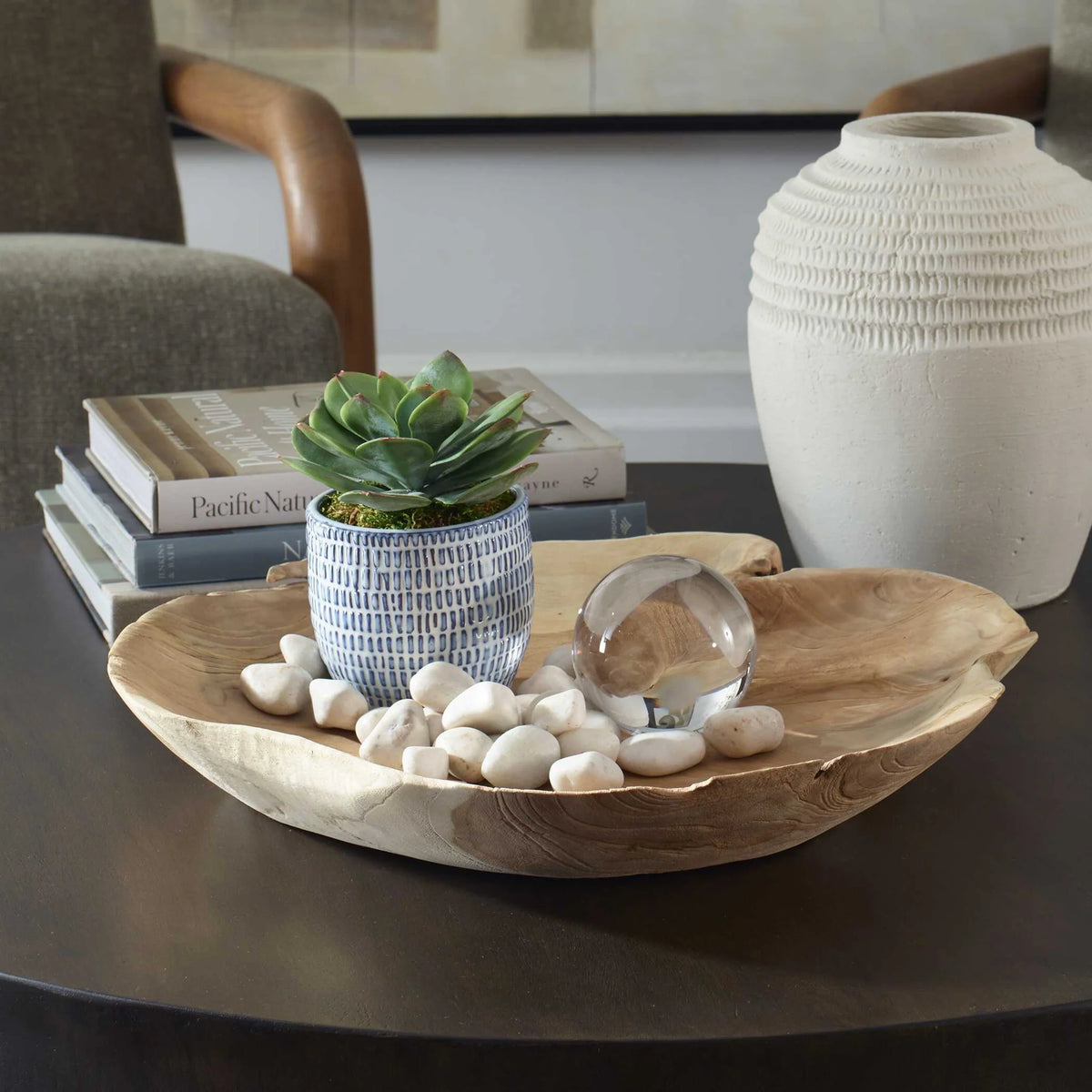 Live-Edge Teak Outdoor Bowl
