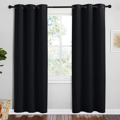 Room-Darkening Grommet Curtains | Thermal Insulated, Noise Reducing, Machine Washable | Wide Colour Range, Sizes 34" to 108"