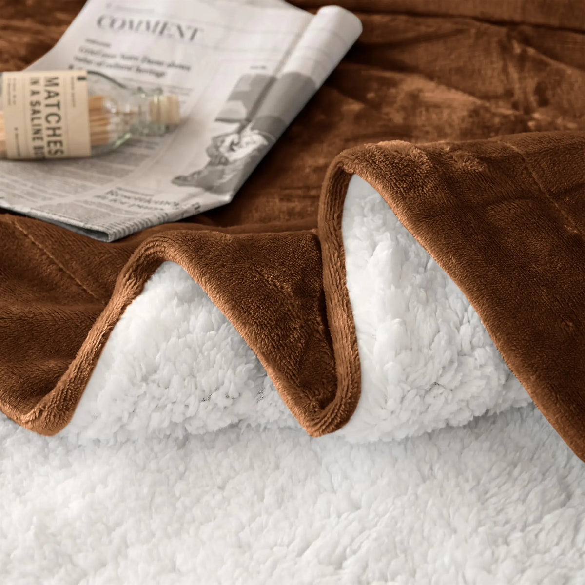 Imperial Homeware Sherpa Fleece Blanket, Dual-Layer 230 GSM Fleece and 180 GSM Sherpa, Warm Lightweight Throw for Bed, Sofa or Travel