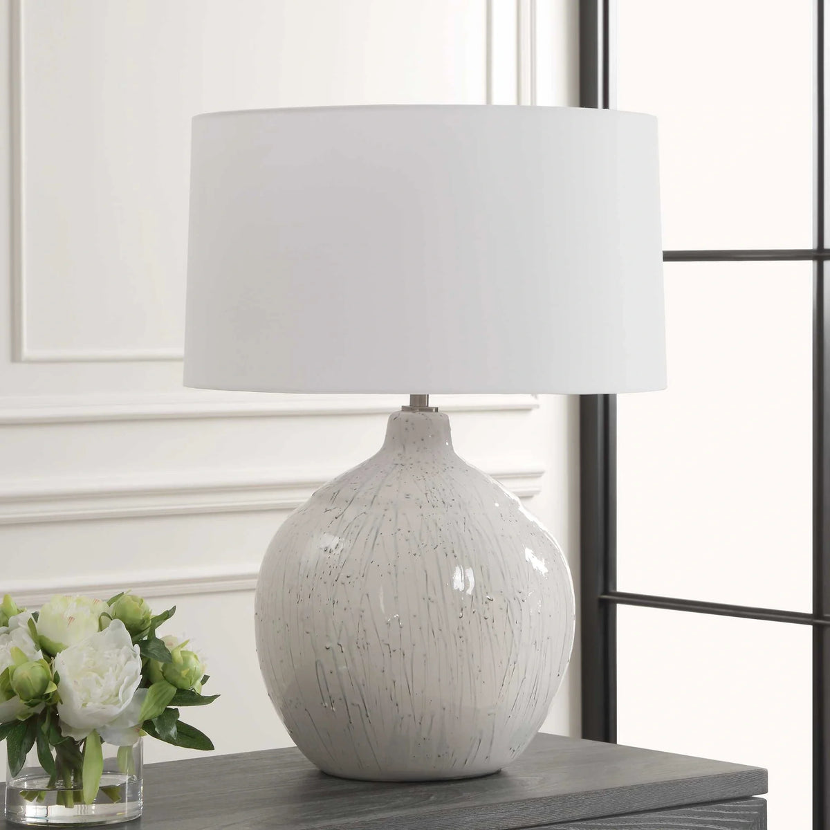 White Glaze Table Lamp