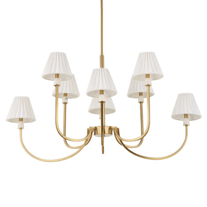 8-Light Brass Oval Chandelier