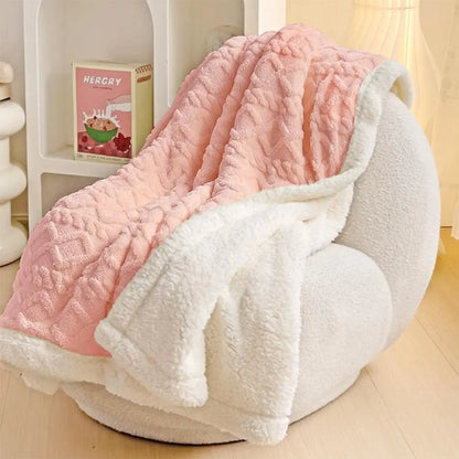 Carlmaya Fluffy Sherpa Blanket, Ultra Soft Fuzzy Throw Blanket for Couch and Bed, Warm Cozy Thick Fleece Blanket, Cute Reversible Plush Throw for Sofa and Bedroom