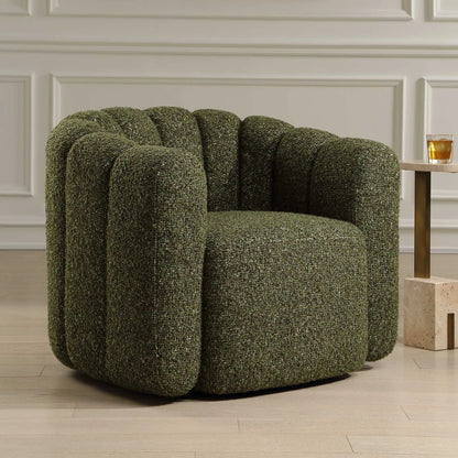 Upholstered Green Swivel Chair