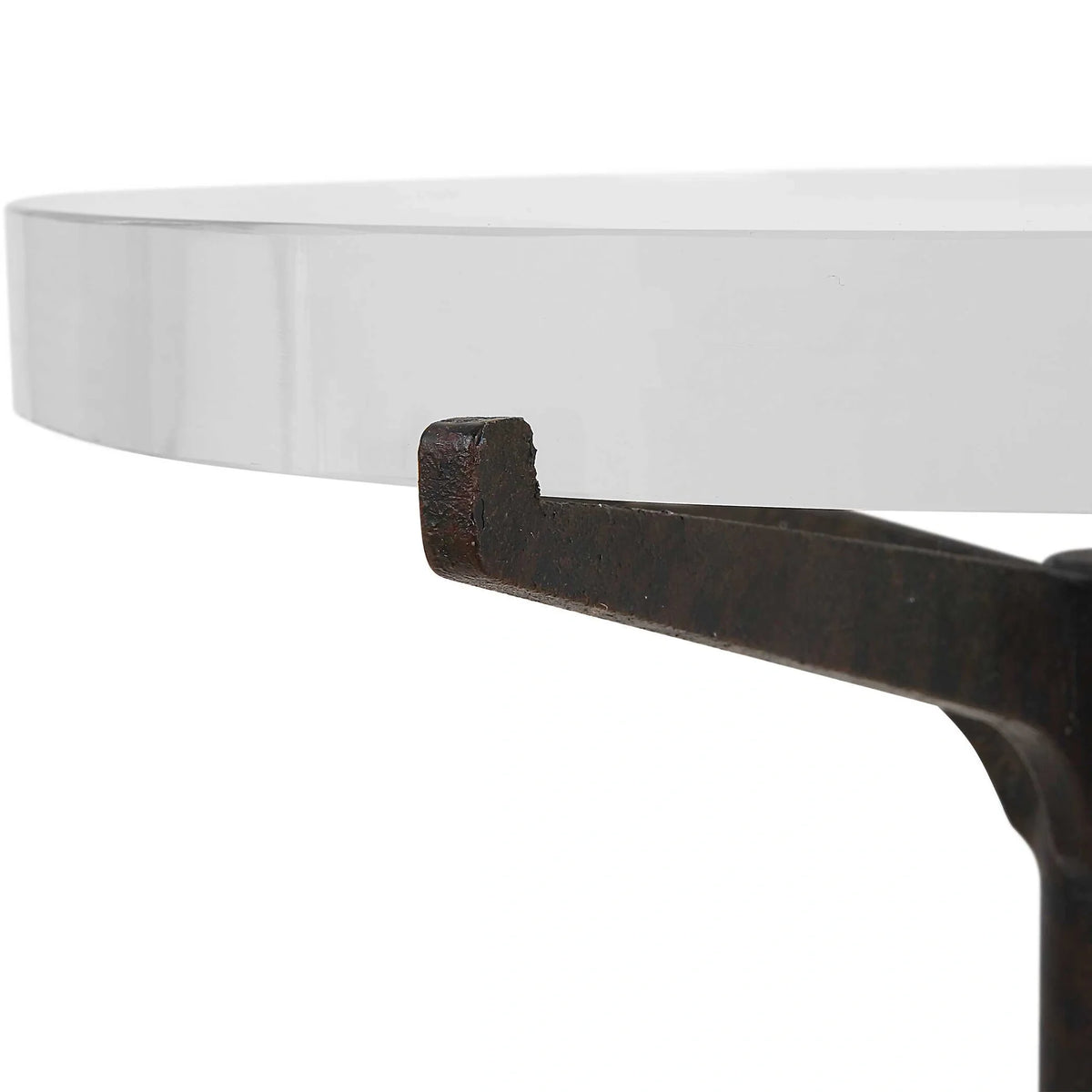 Industrial Crystal Top Accent Table