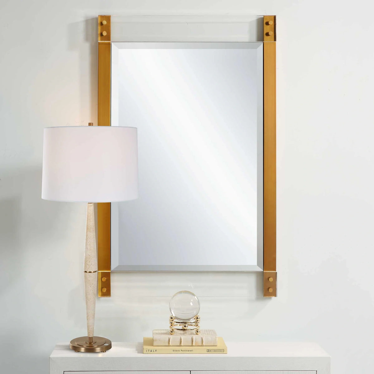 Brass & Acrylic Band Mirror