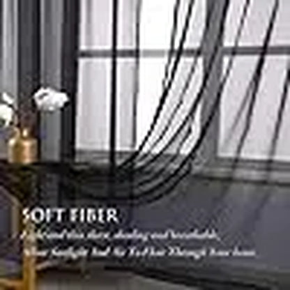 Sheer Curtains for Soft Light Filtering - 2 Rod Pocket Panels in Natural Style for Any Room