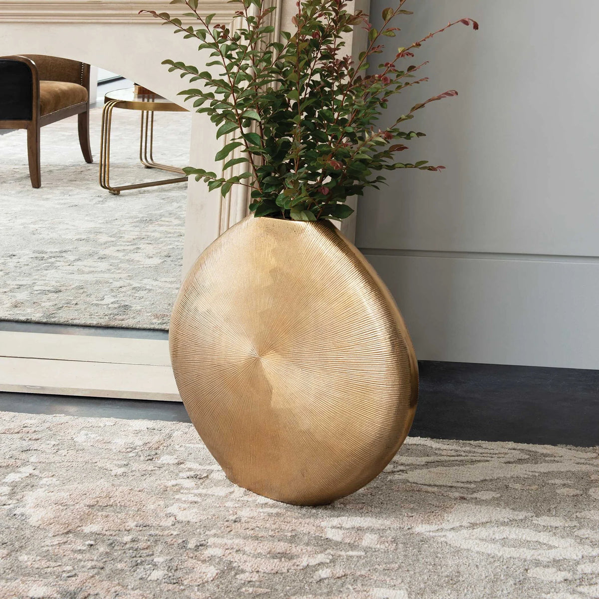 Ribbed Gold Vase