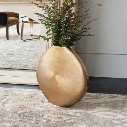 Ribbed Gold Vase