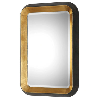 Antiqued Gold Leaf Tapered Mirror